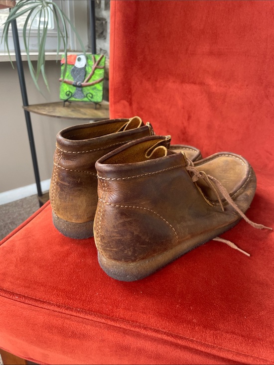 Clarks Brown Leather Wallabee-Style Moccasin Boots main image 2